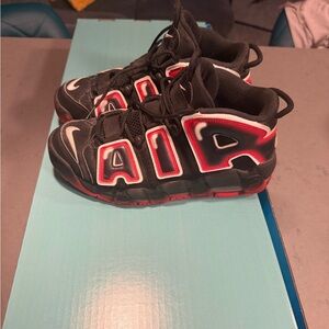 Nike Uptempo 96 (black white laser crimson)